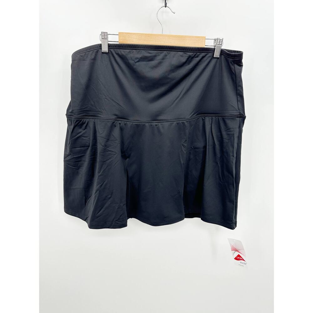 Lands' End Black Swim Skirt Womens Sz 24‎ Skort Stretch Beach Vaca Swimsuit NWT